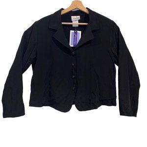 Vintage Jaclyn Smith Petite Lightweight Blazer Cardigan Black Size 12 Womens Sho